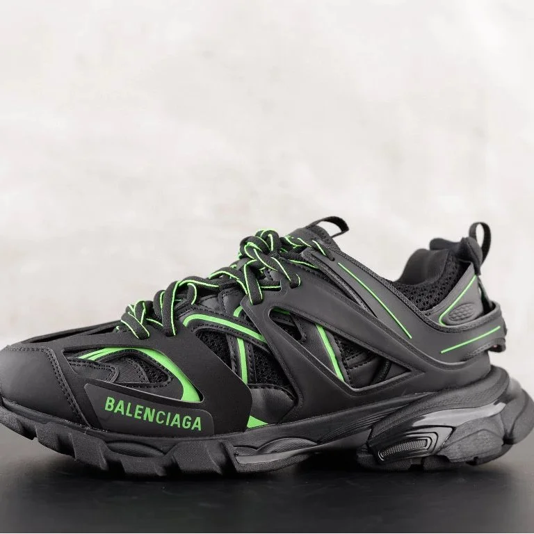 Balenciaga Track Black Green Striped Sneakers