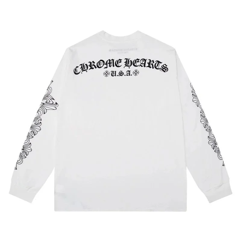 Chrome Hearts White CH Cross Long Sleeve T-Shirt