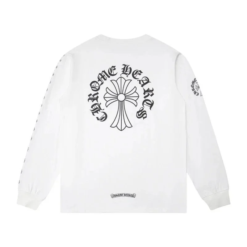 Chrome Hearts White Cross Print Long Sleeve T-Shirt