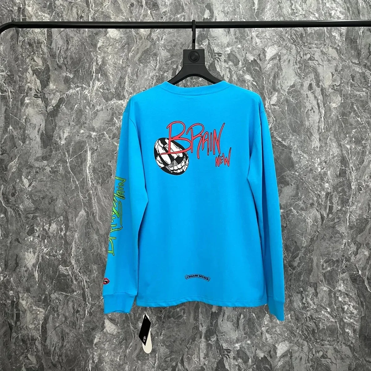 Chrome Hearts Brain New Blue Long Sleeve T-Shirt