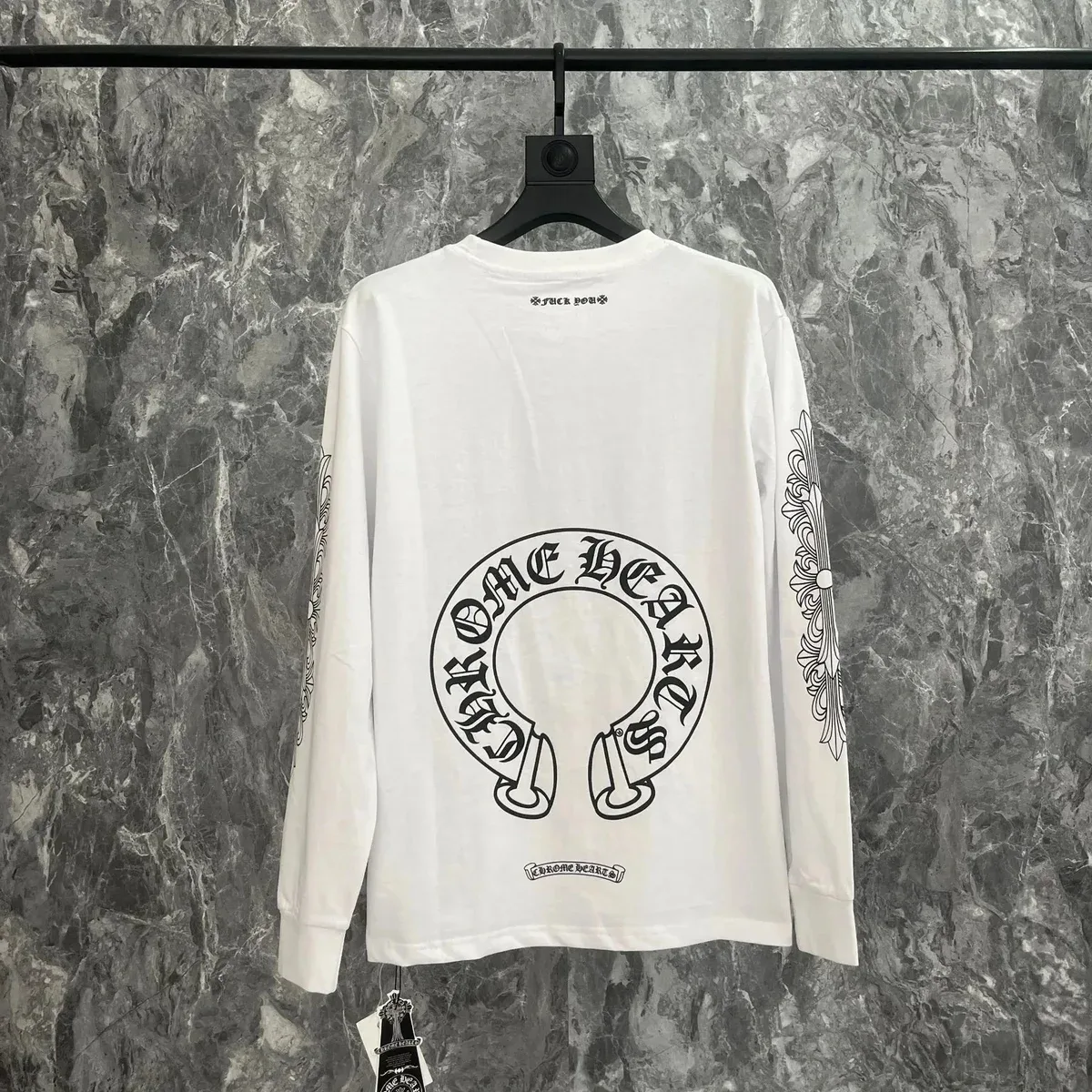 Chrome Hearts CH Cross Long Sleeve T-Shirt White