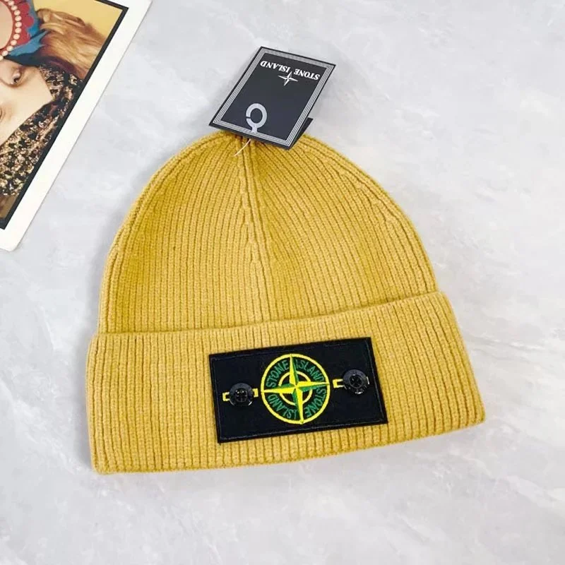 Stone Island 68-15 Yellow Beanie Hat