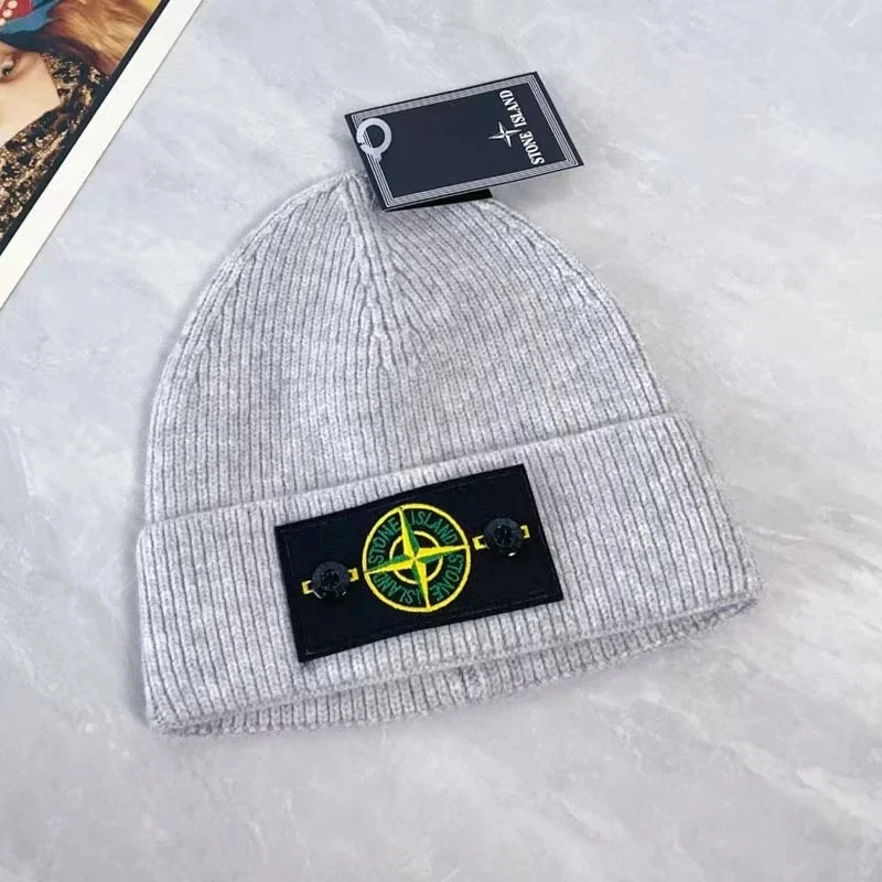 Stone Island 68-15 Grey Beanie Hat