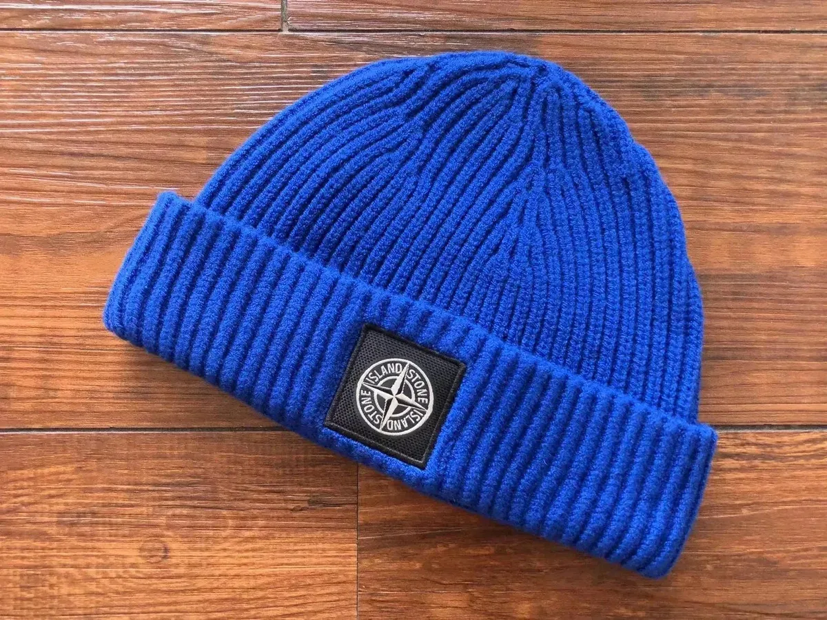 Stone Island 68-15 Blue Beanie Hat