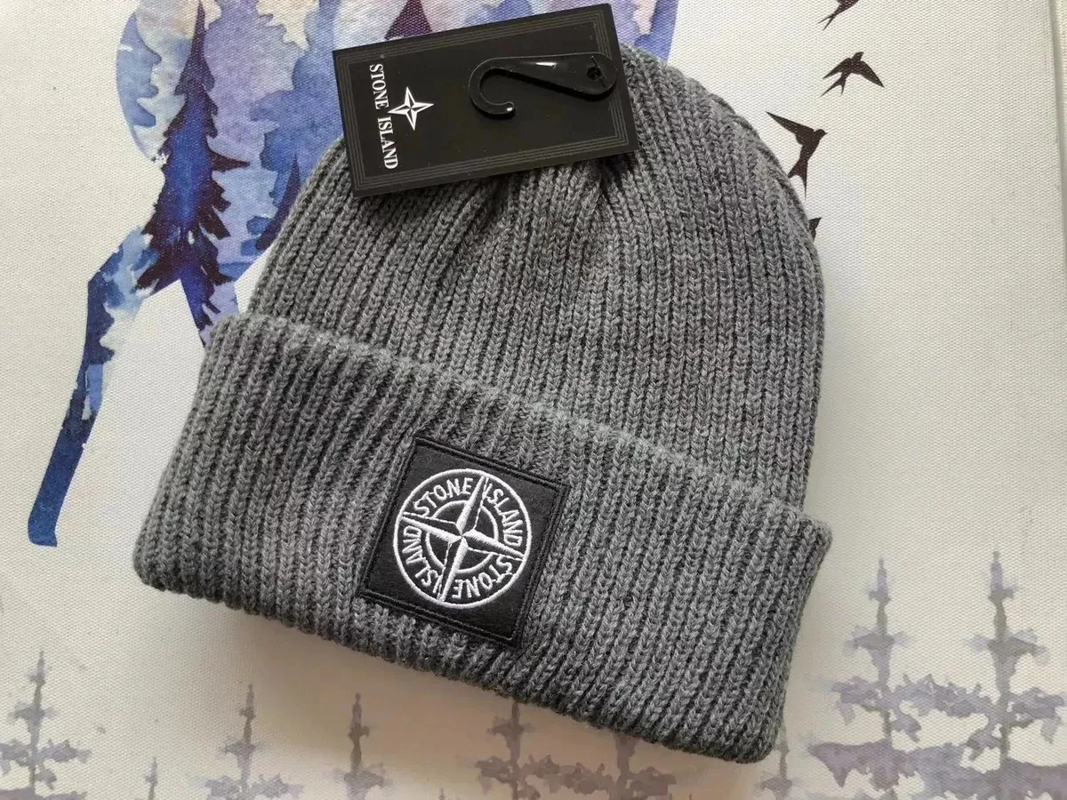 Stone Island 68-15 Grey Beanie Hat