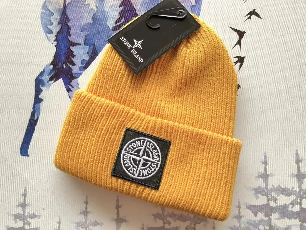 Stone Island 68-15 Yellow Beanie Hat