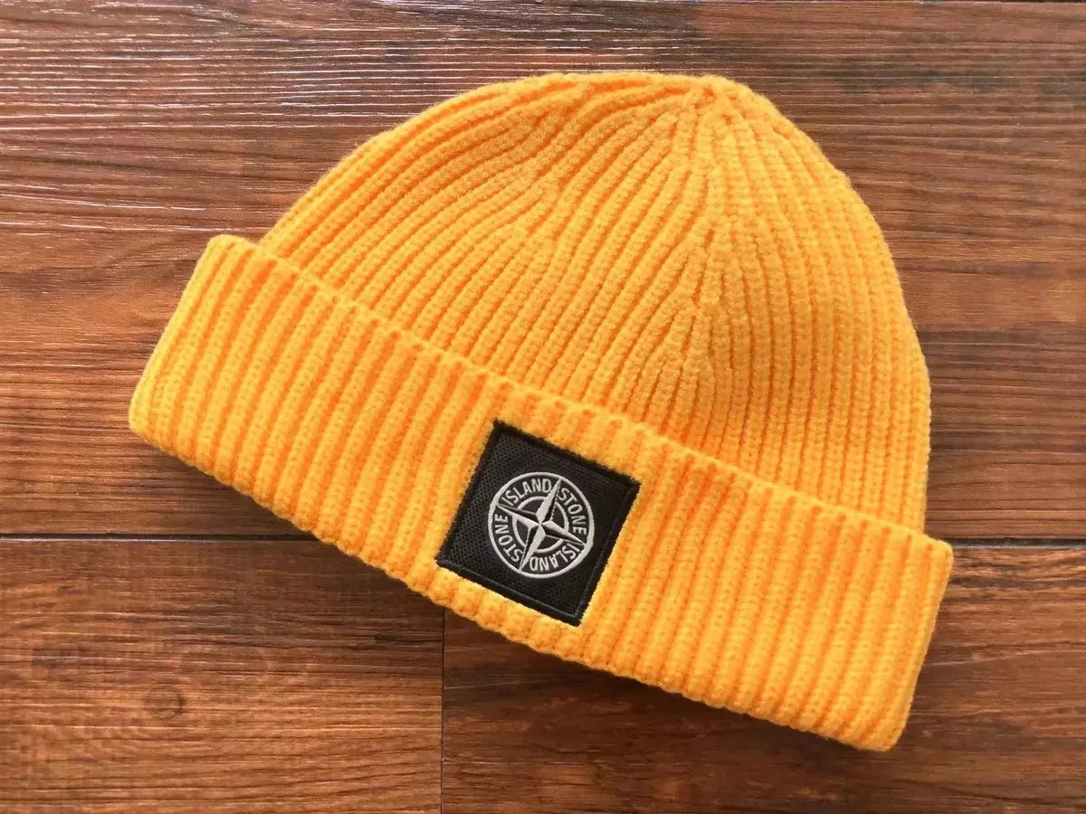Stone Island 68-15 Yellow Beanie Hat