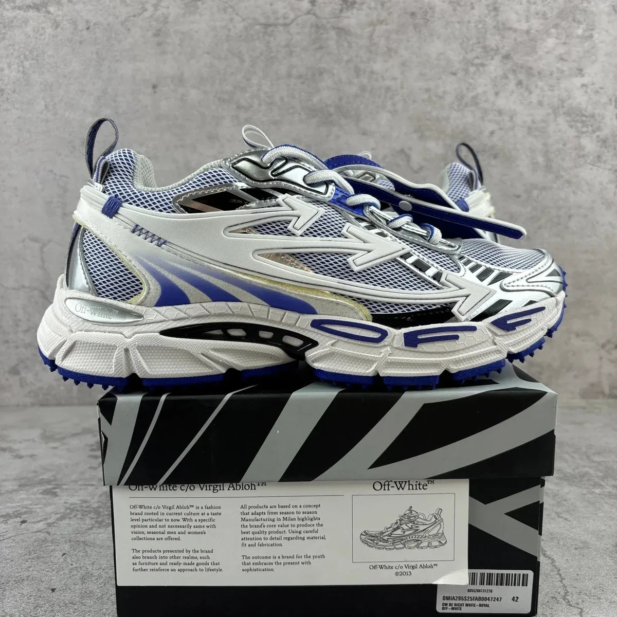 Off-White OW100 Virgil Abloh White Blue Sneakers