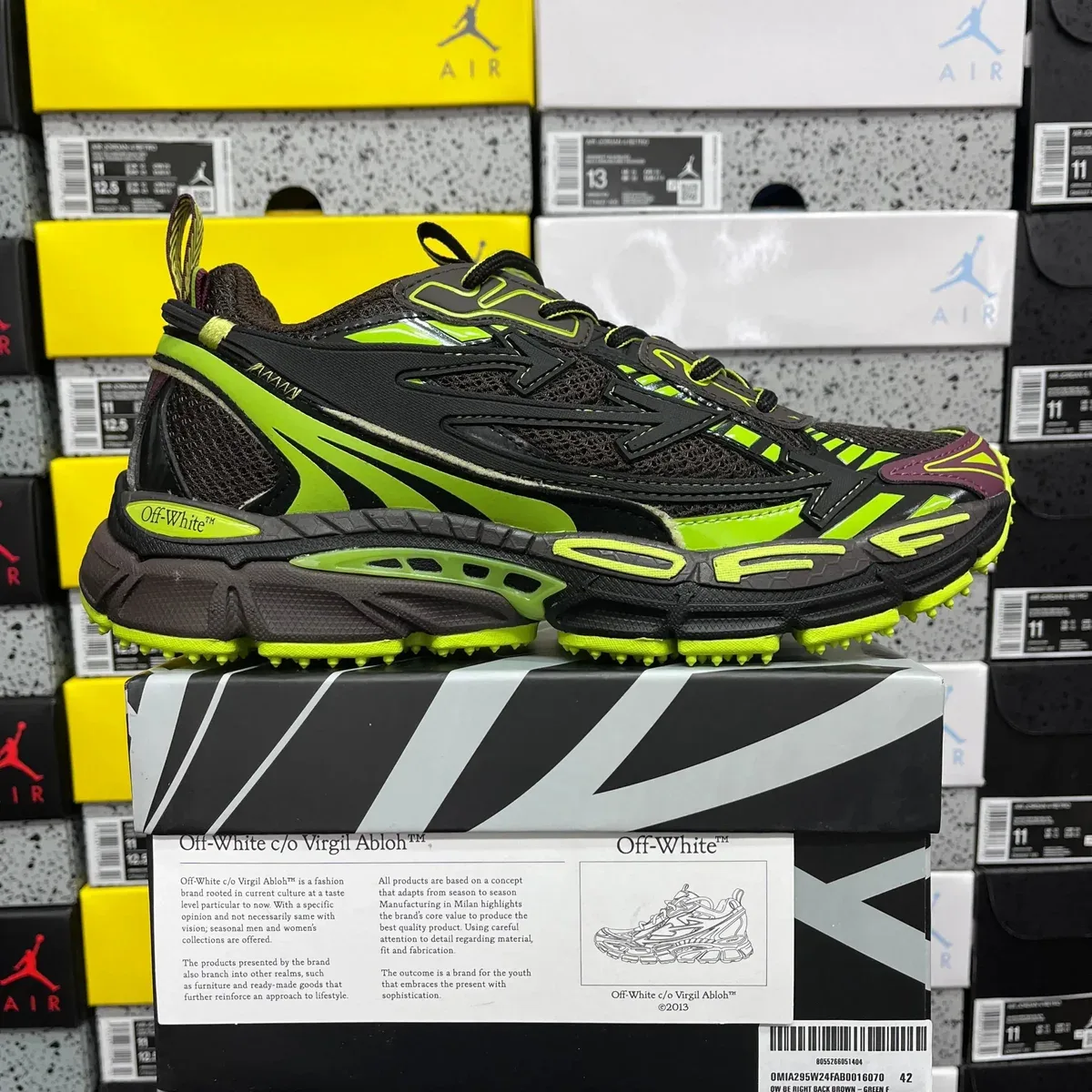 Off-White OW100 Virgil Abloh Black Green Sneakers