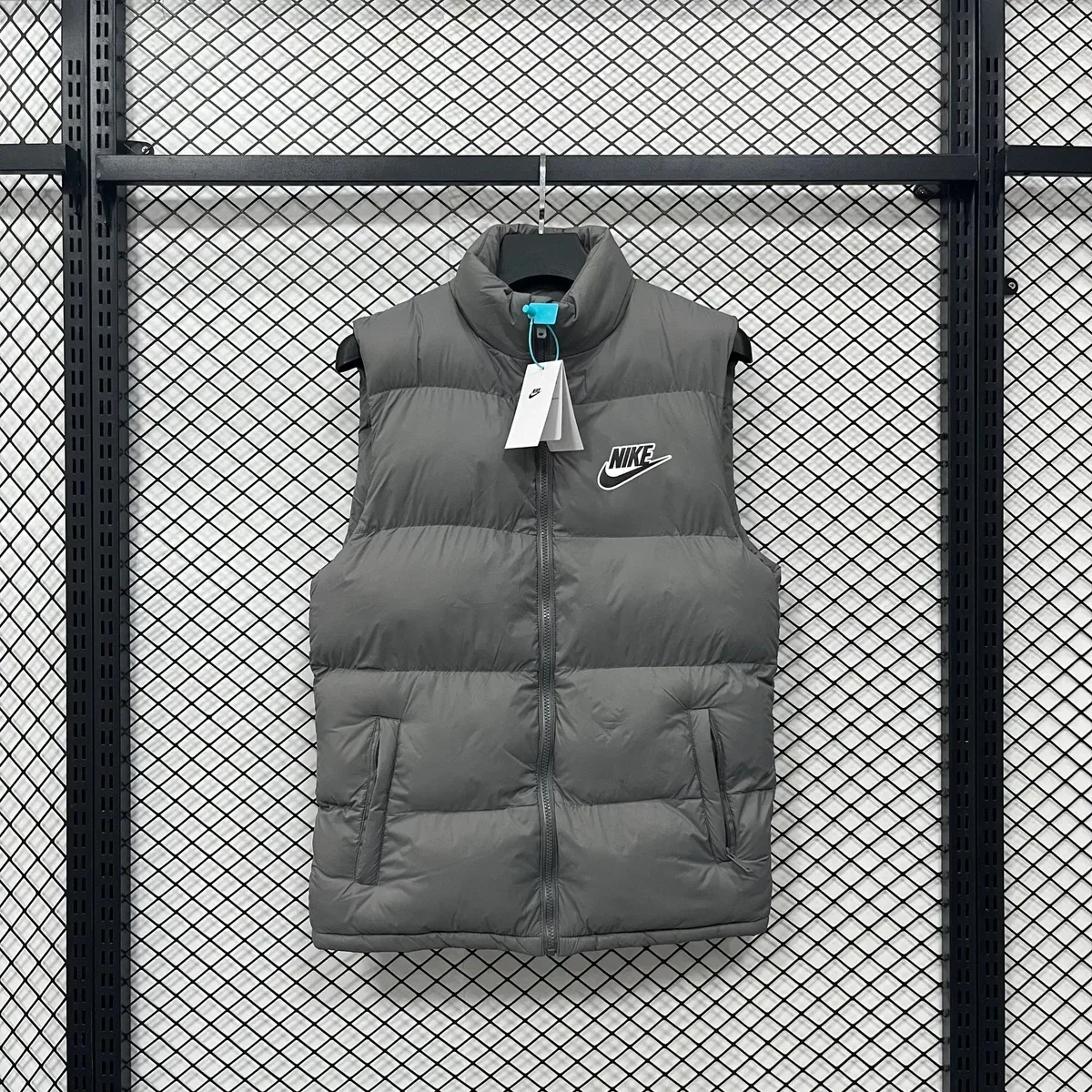 Nike Solid Grey Puffer Vest