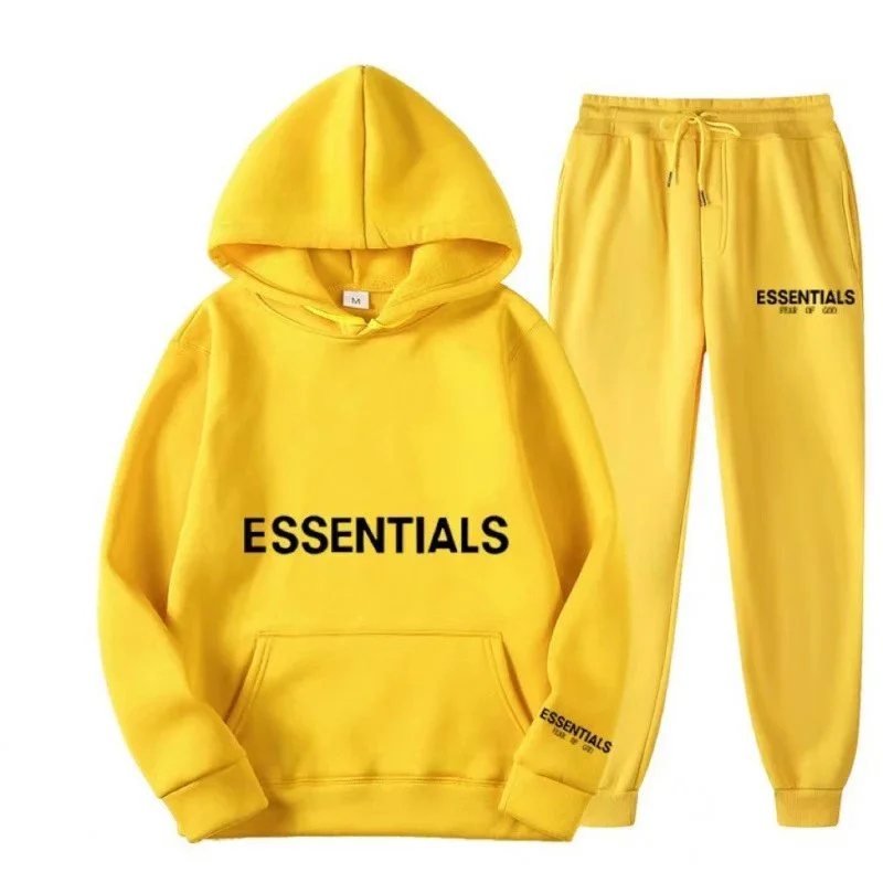 Fear of God Essentials Yellow Hoodie & Sweatpants Set