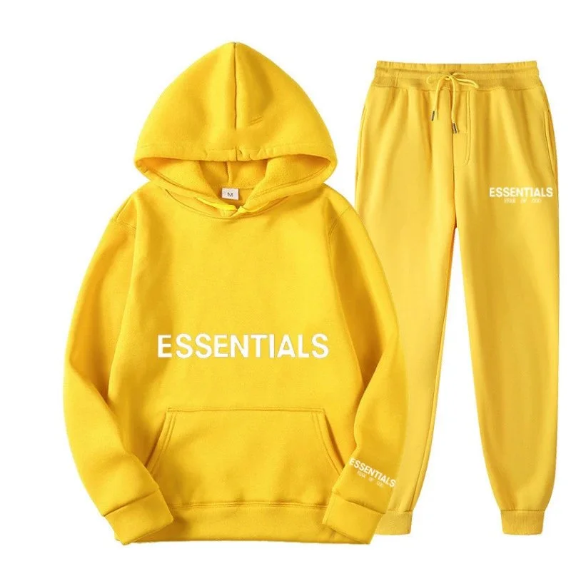Fear of God Essentials Yellow Hoodie & Pants Set