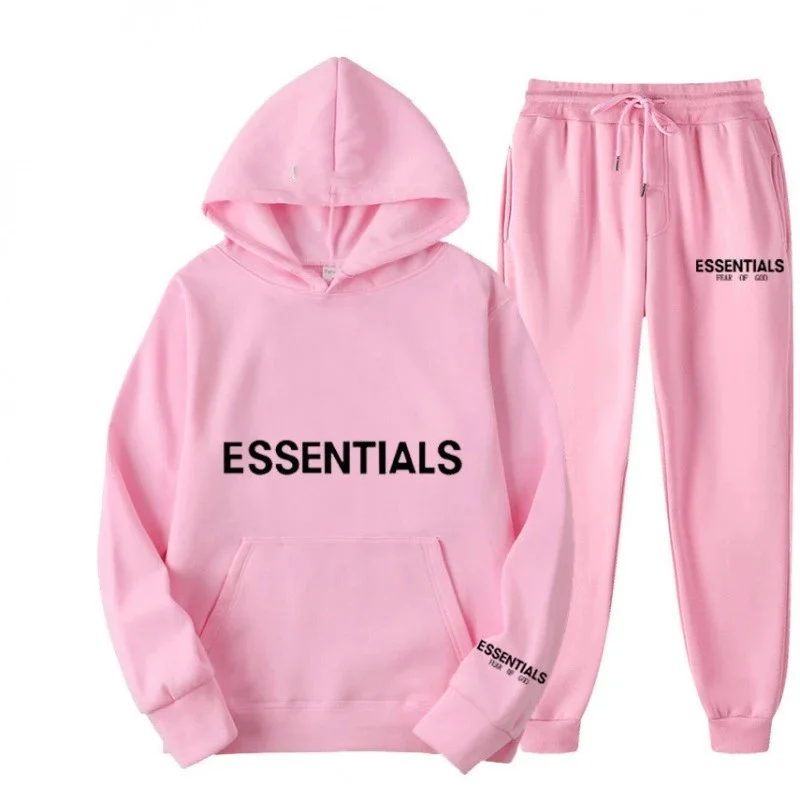 Fear of God Essentials Pink Hoodie & Pants Set