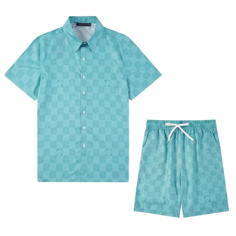 Louis Vuitton Tabi Blue Checkered Co-ord Set