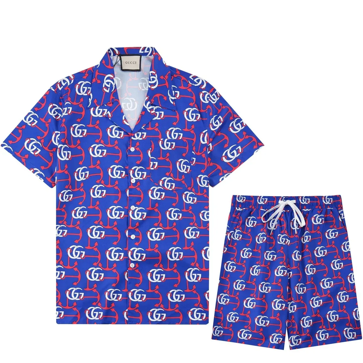 Gucci Anchor Print Set Blue/Red Co-ord Set