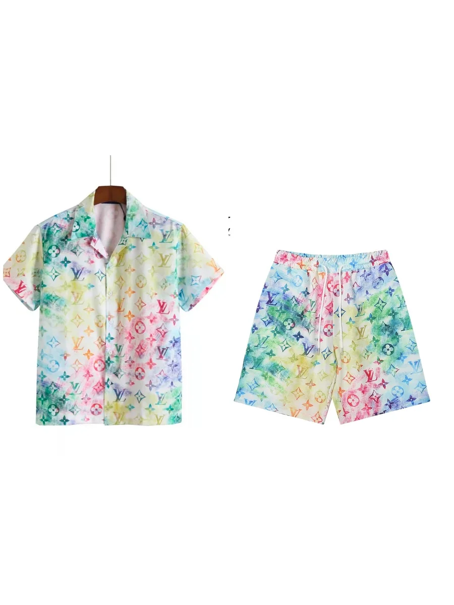 Louis Vuitton Monogram Print Shirt & Shorts Set