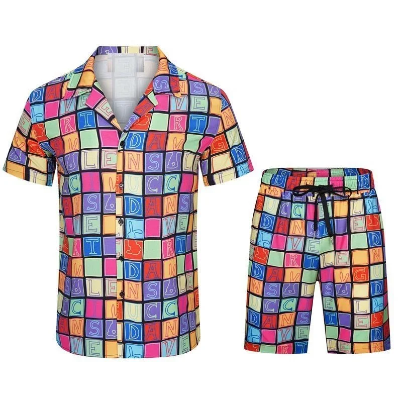 Colorful Letter Print Shorts Set Casual