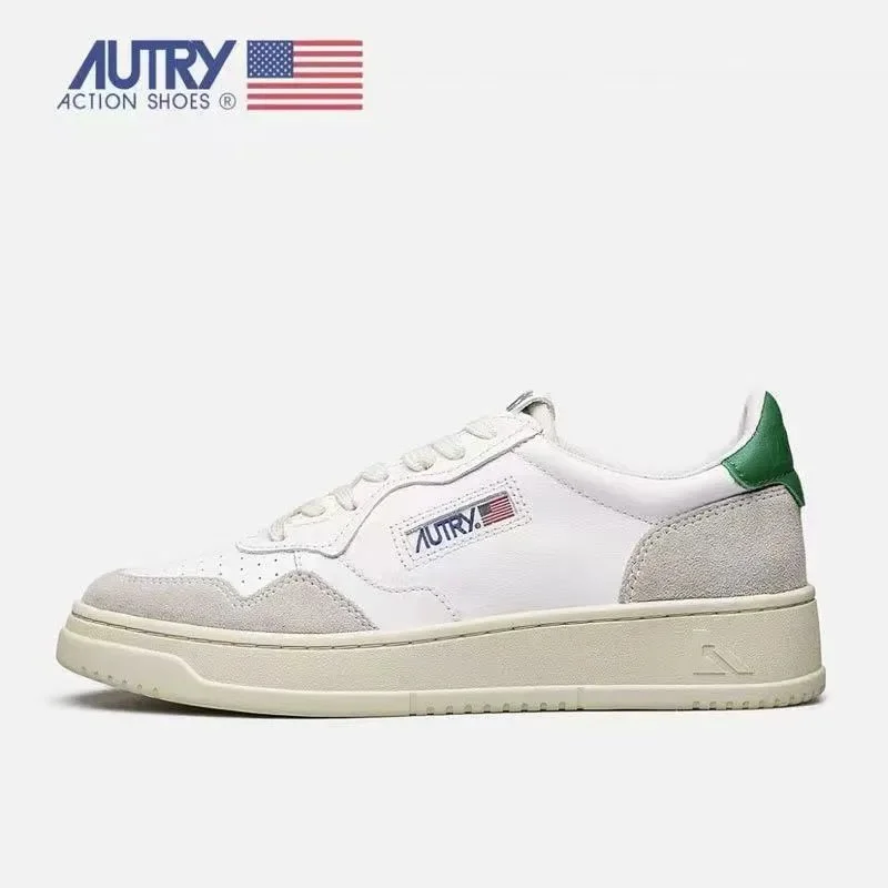 Autry White/Green Low Top Sneakers