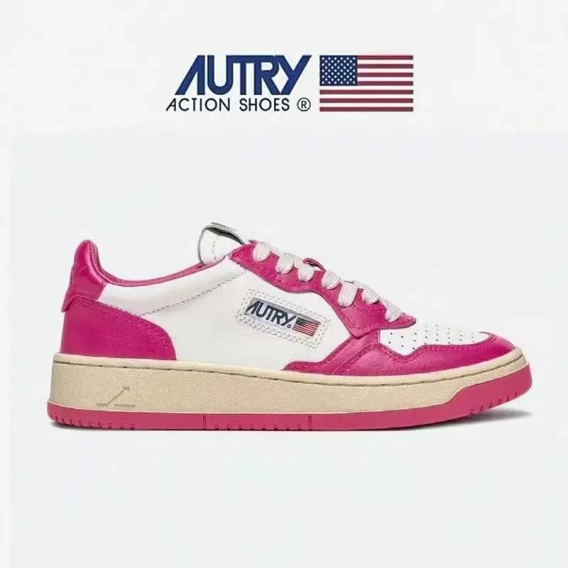 Autry Autry White/Pink Low Top Sneakers Pink - 1
