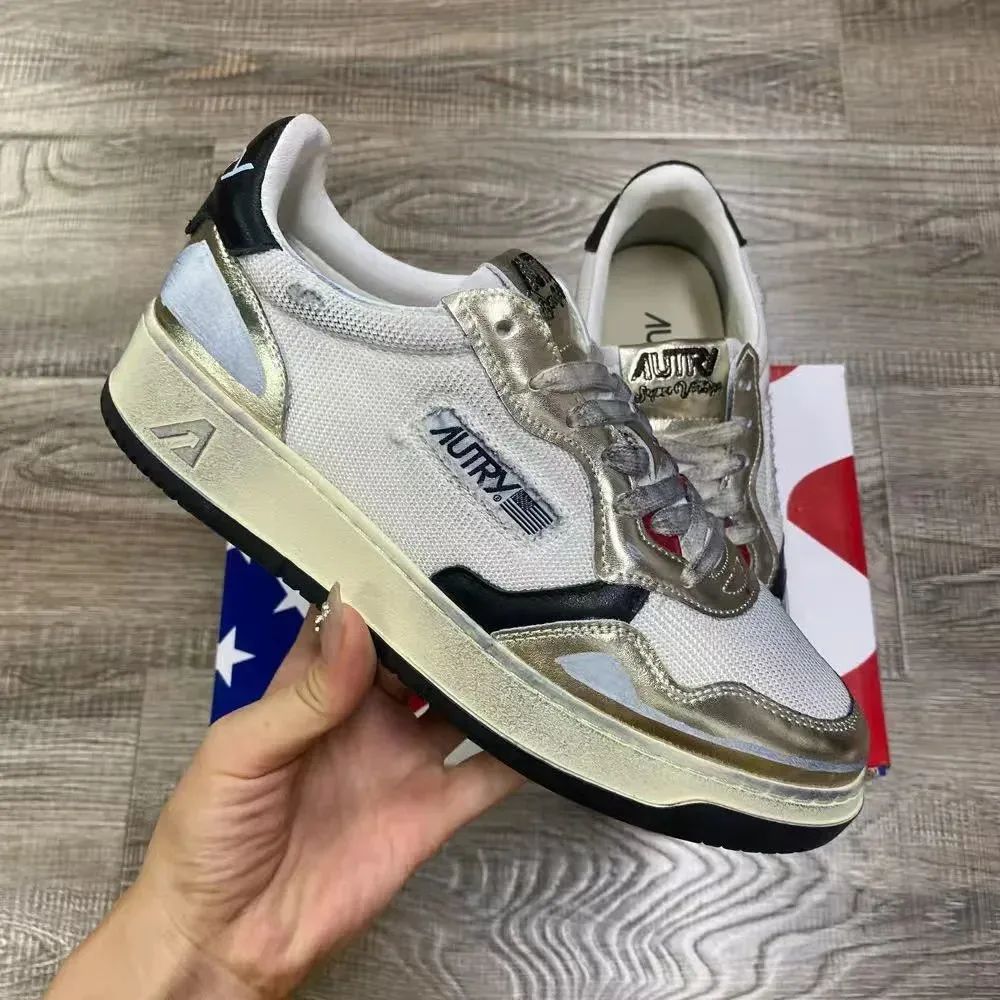 AUTRV Super Velcro White/Gold Sneakers