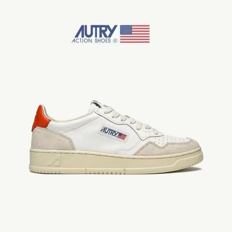 Autry Autry White & Orange Low Top Sneakers White - 1