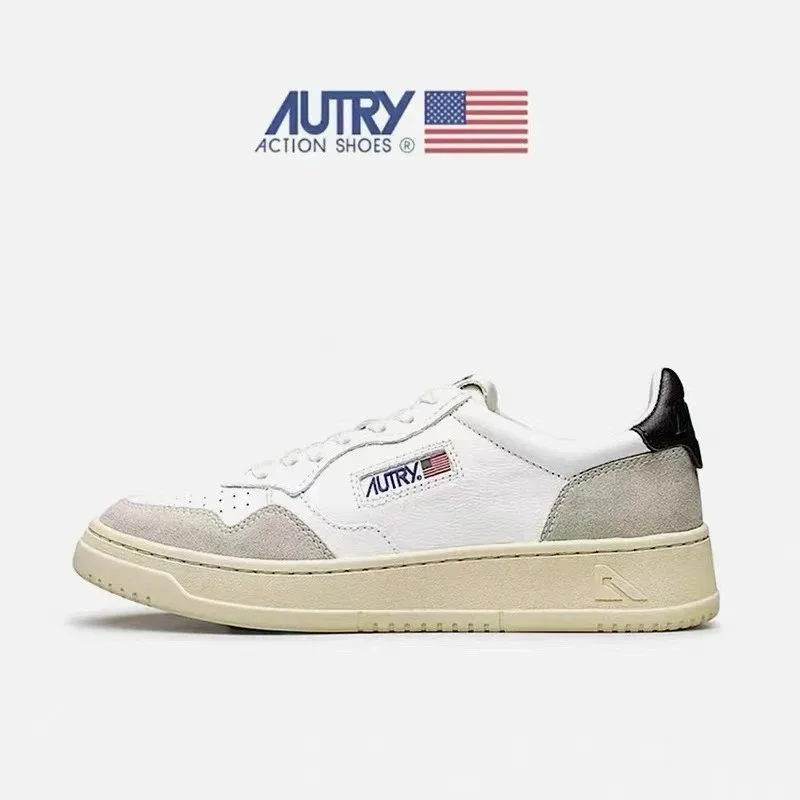 Autry White & Grey Low Top Sneakers