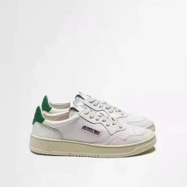 Autry White Green Low Sneakers