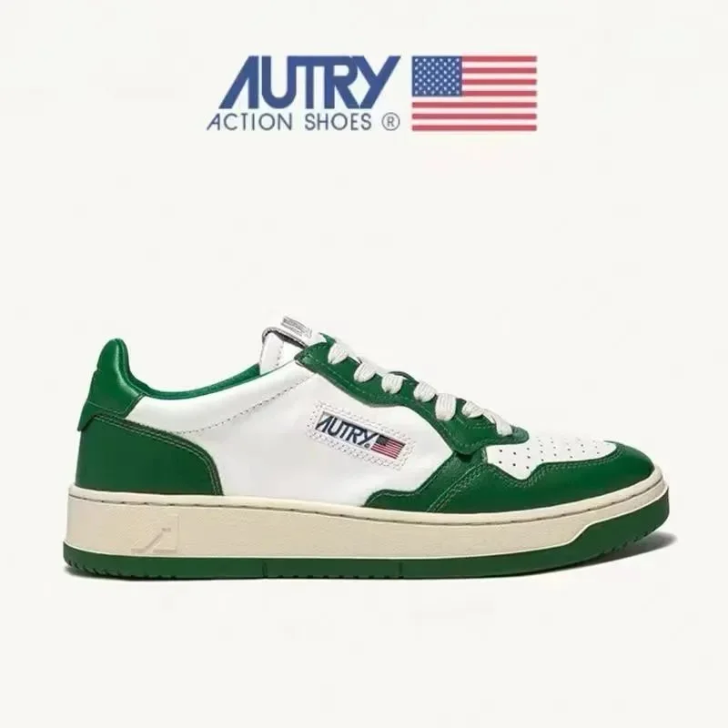 Autry Green & White Low Sneakers