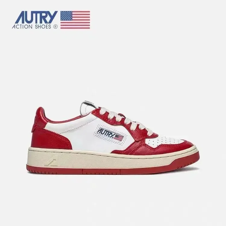 Autry Red/White Low Top Sneakers