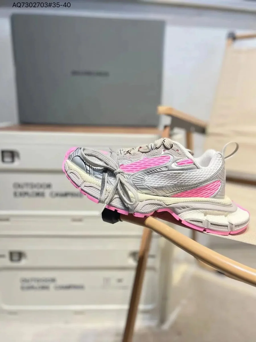 Balenciaga Triple S Silver/Pink Sneakers