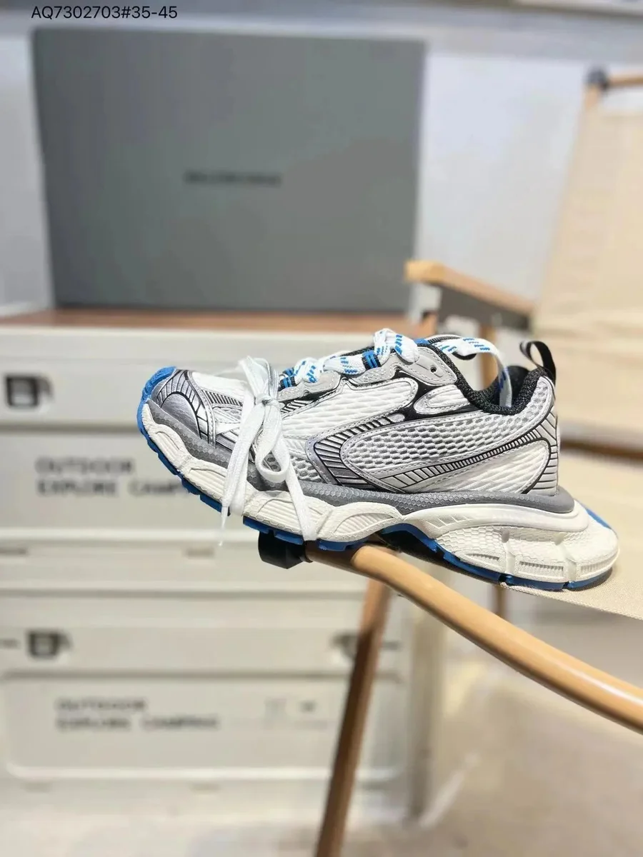 Balenciaga Triple S White/Blue Sneakers