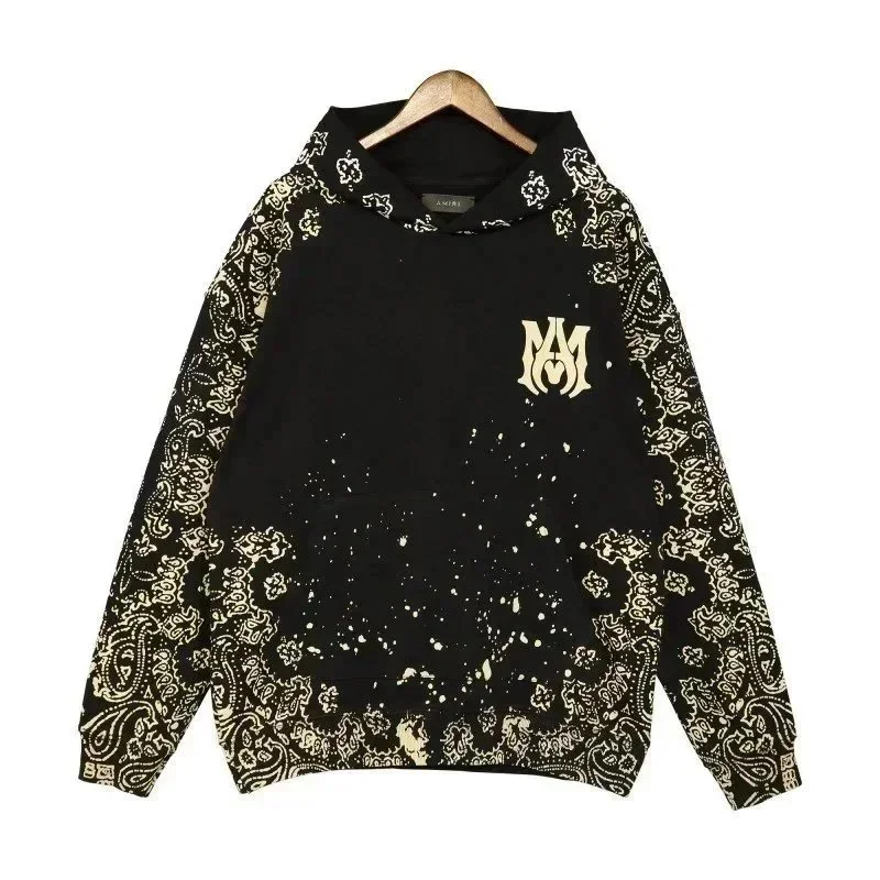 Amiri MX1 Black & Gold Paisley Hoodie