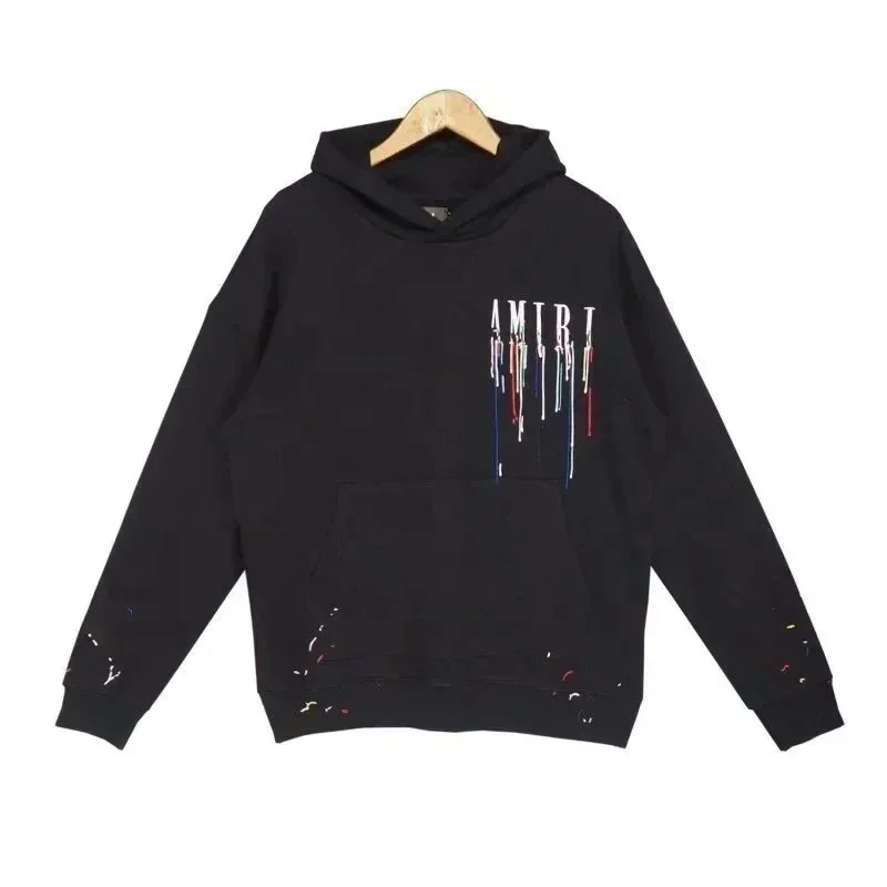 Amiri Paint Splatter Hoodie Black Casual
