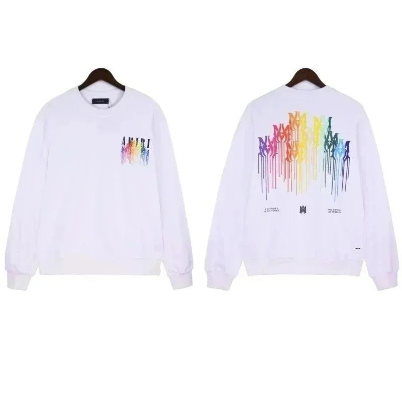 Amiri Rainbow Drip Sweatshirt White