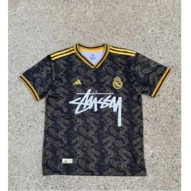 Adidas x Stussy Real Madrid Jersey Black/Gold
