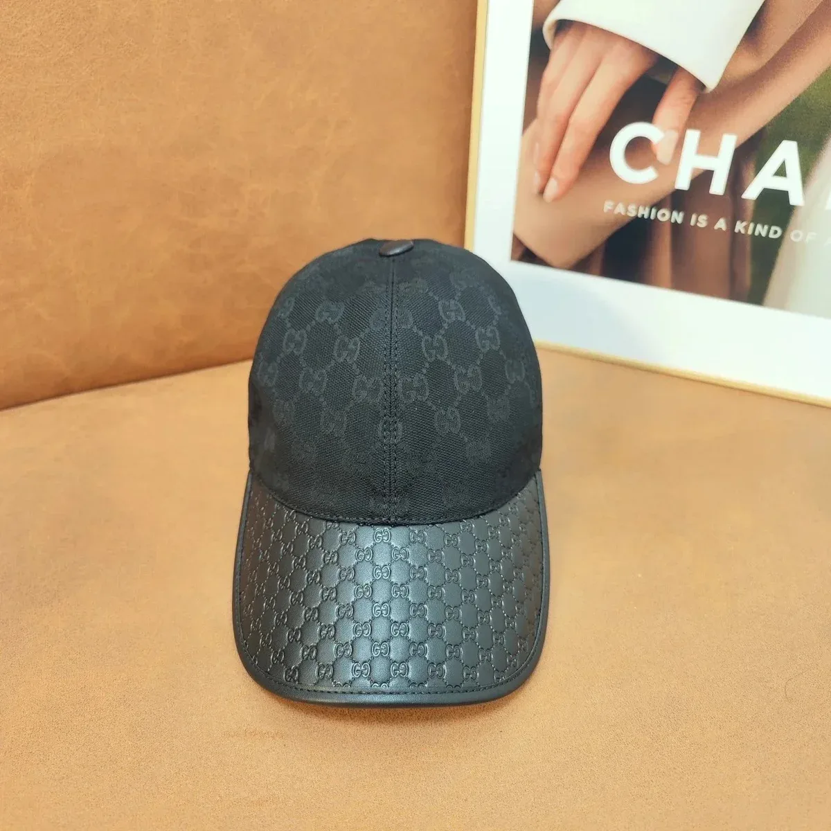 Gucci GG Supreme Black Cap Headwear