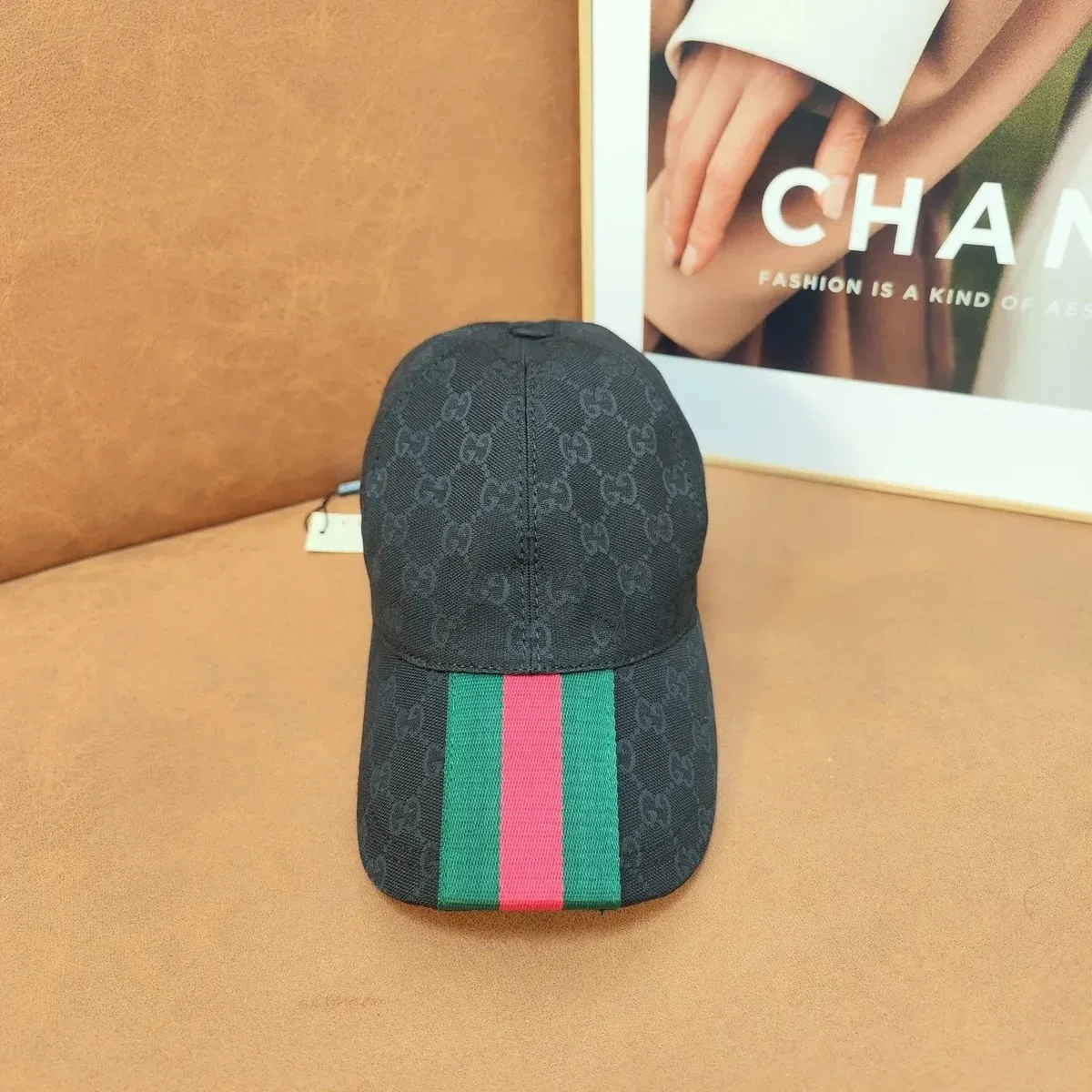 Gucci GG Web Cap Black Headwear