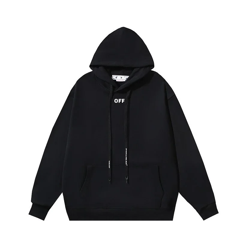Off-White OW Hoodie Black Solid Sweatshirt