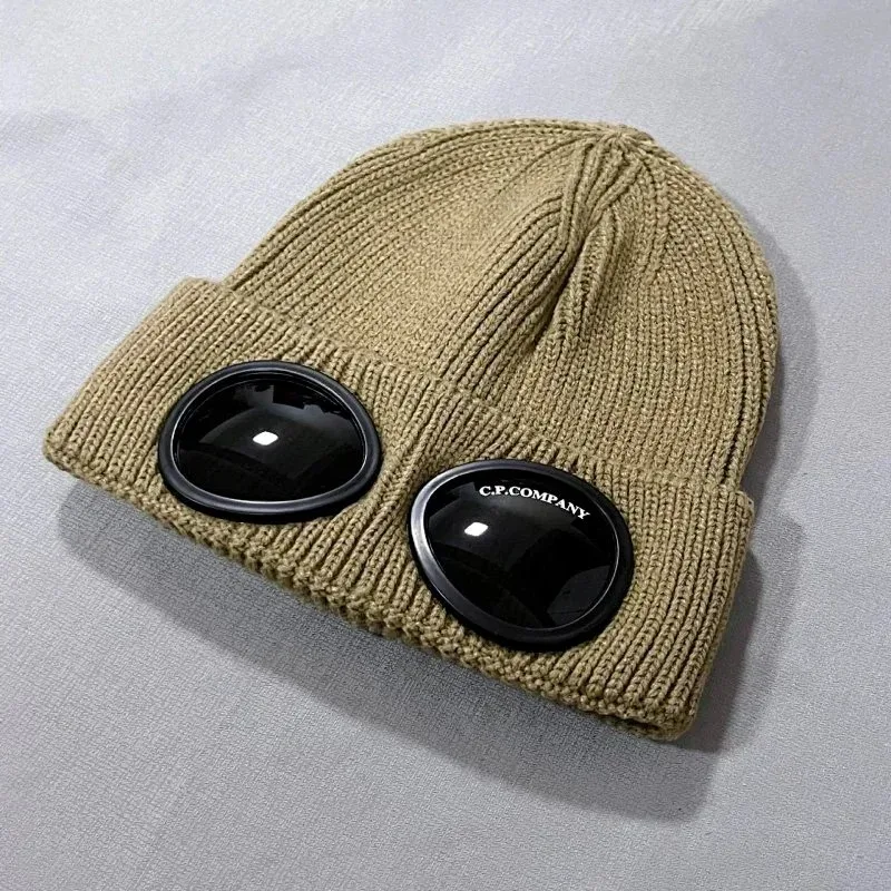 C.P. Company Beige Goggle Beanie Hat