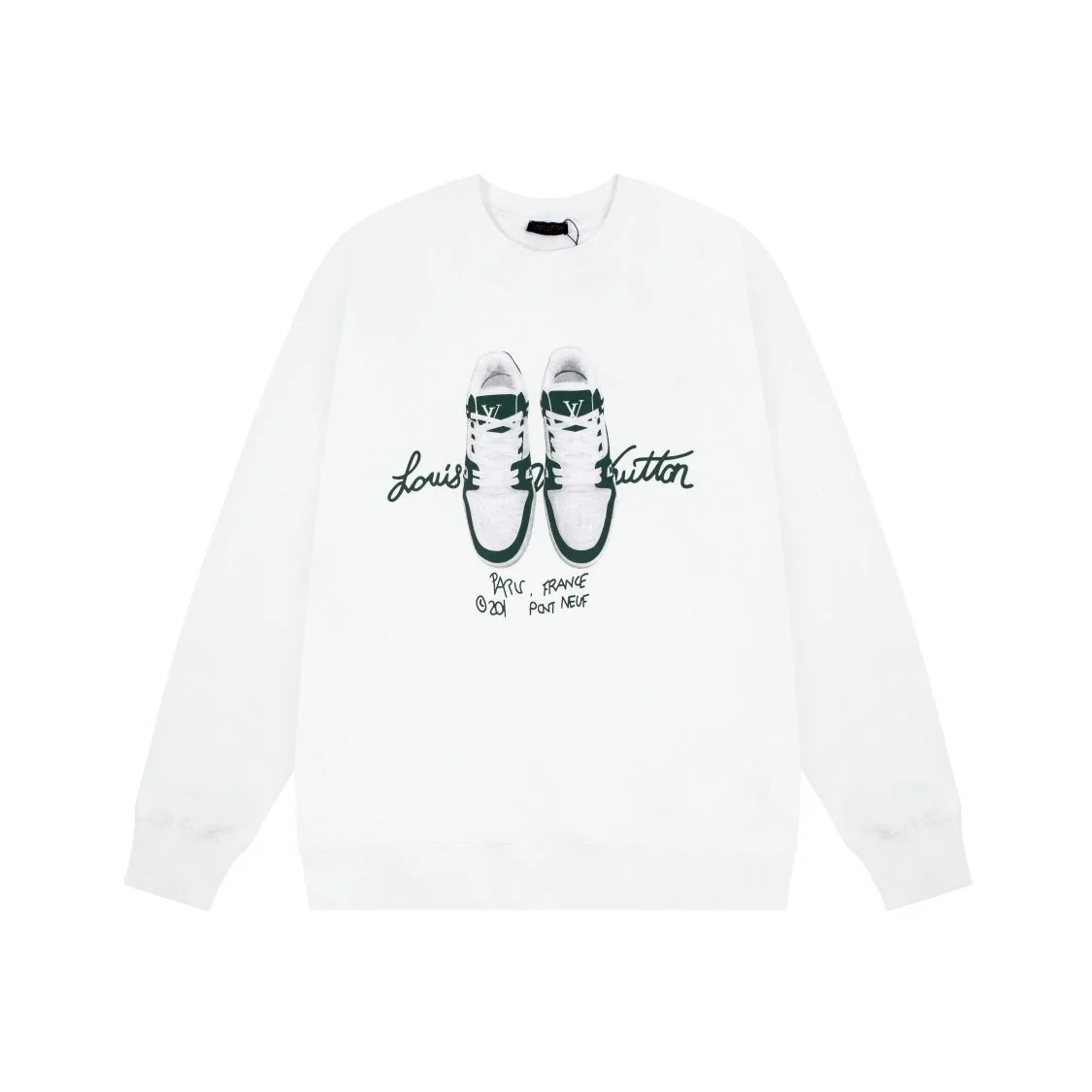 Louis Vuitton White Green Sneaker Print Sweatshirt