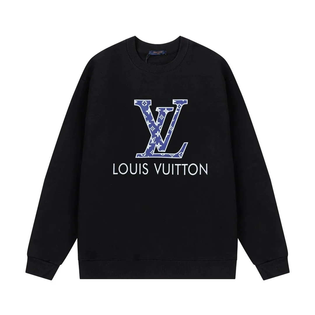 Louis Vuitton Monogram Print Crewneck Sweatshirt Black