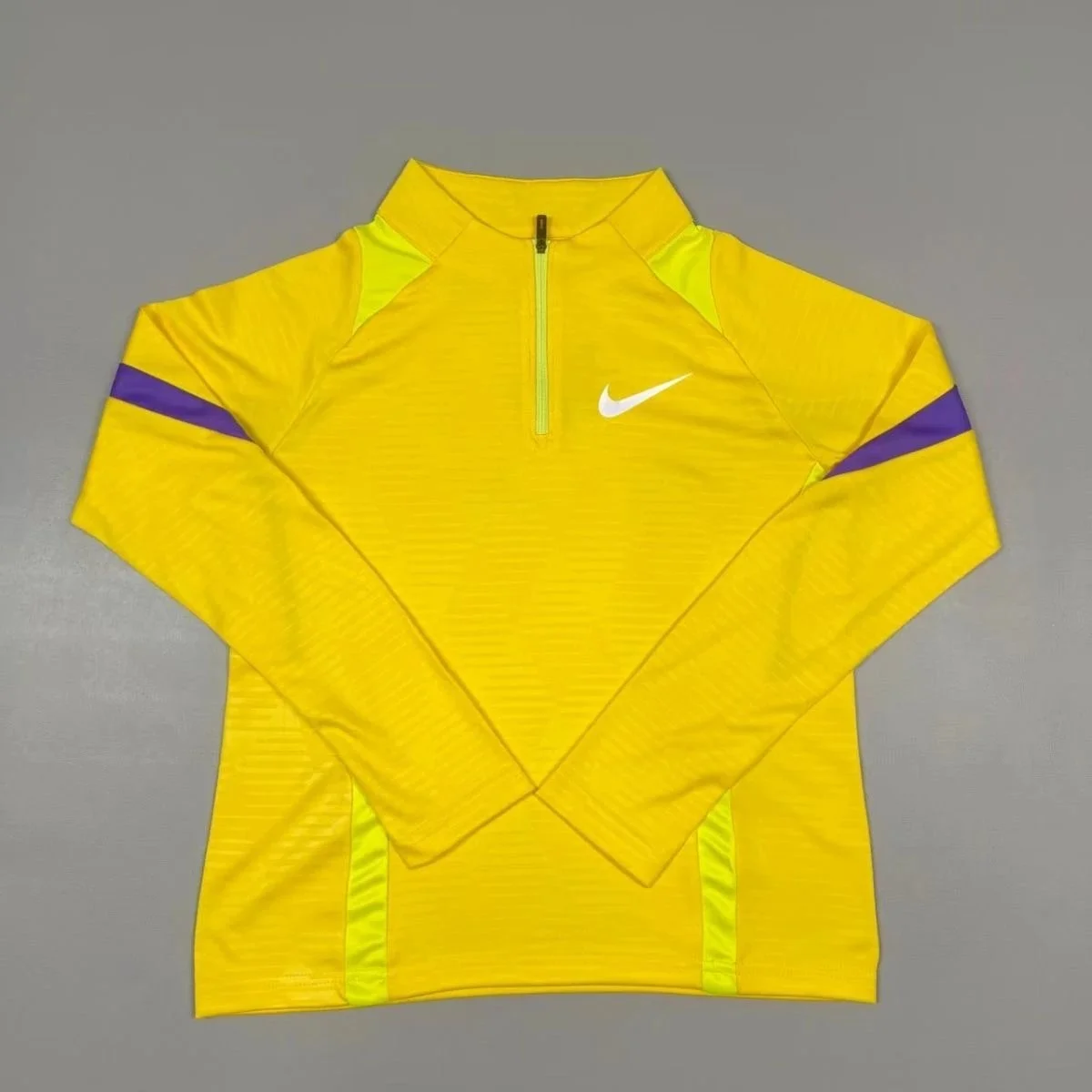 Nike Yellow Purple Striped Long Sleeve Top