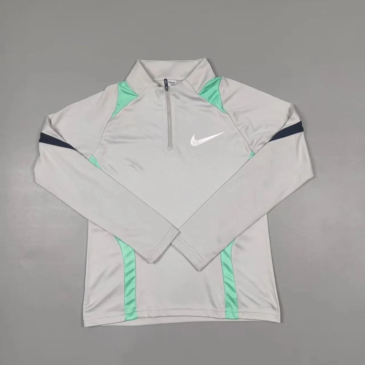 Nike Air Tech Fleece Grey Green Long Sleeve Top