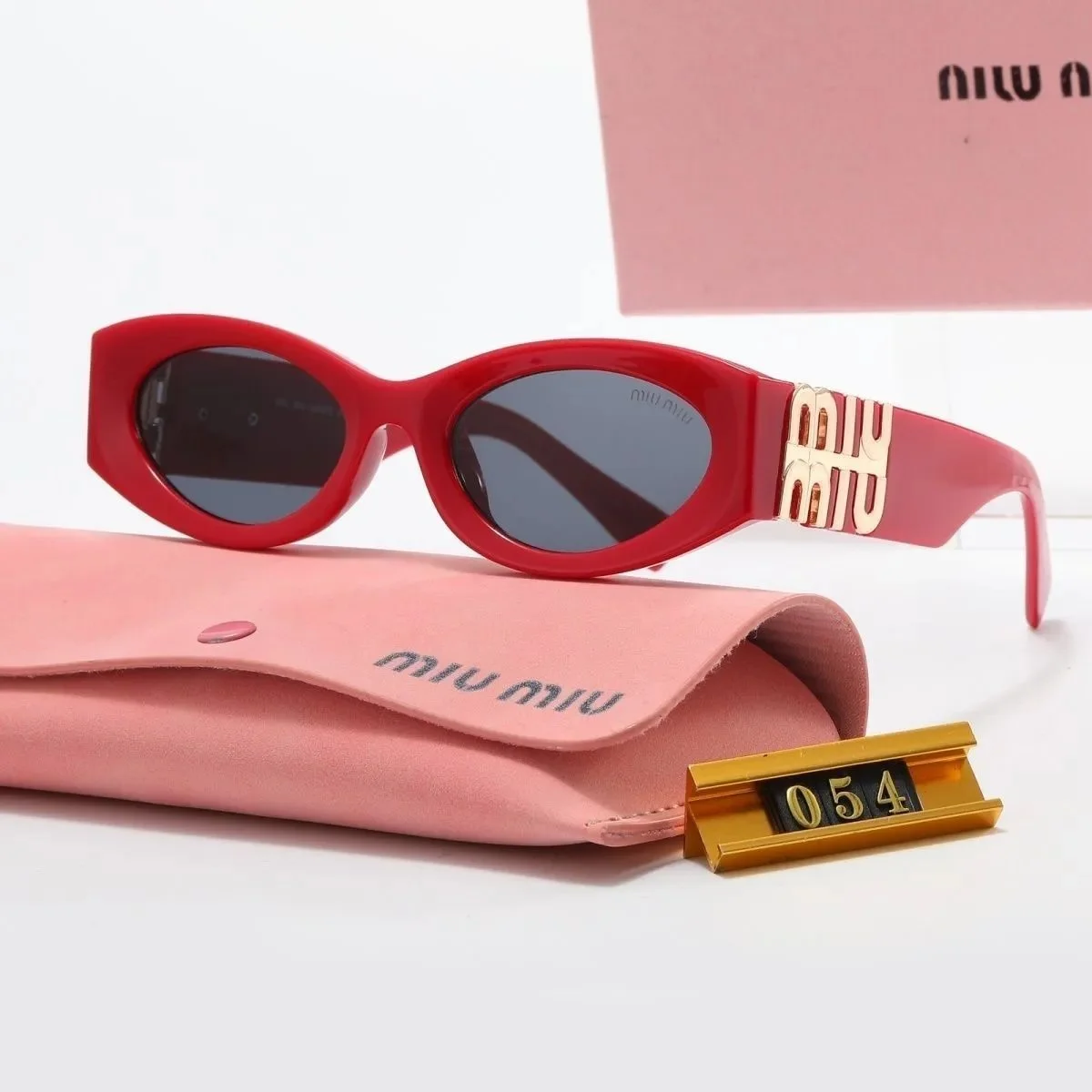 Miu Miu Red Logo Sunglasses Eyewear