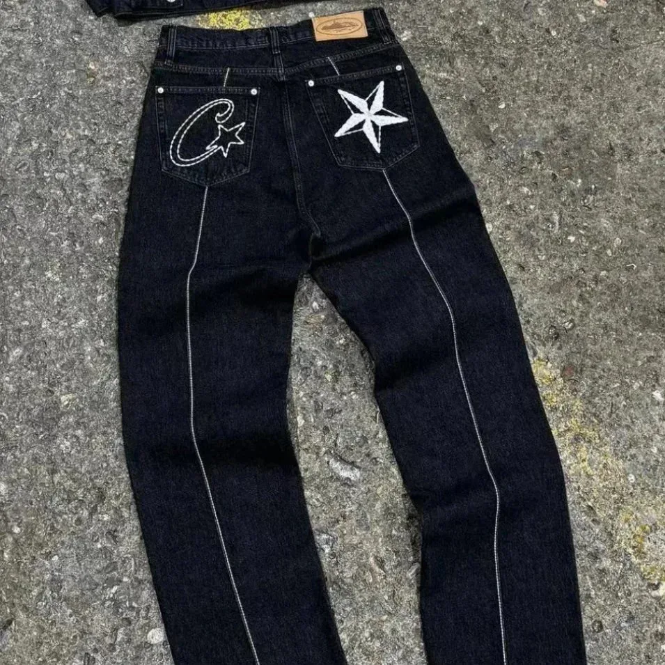 Unisex Jeans with Star & C Embroidery