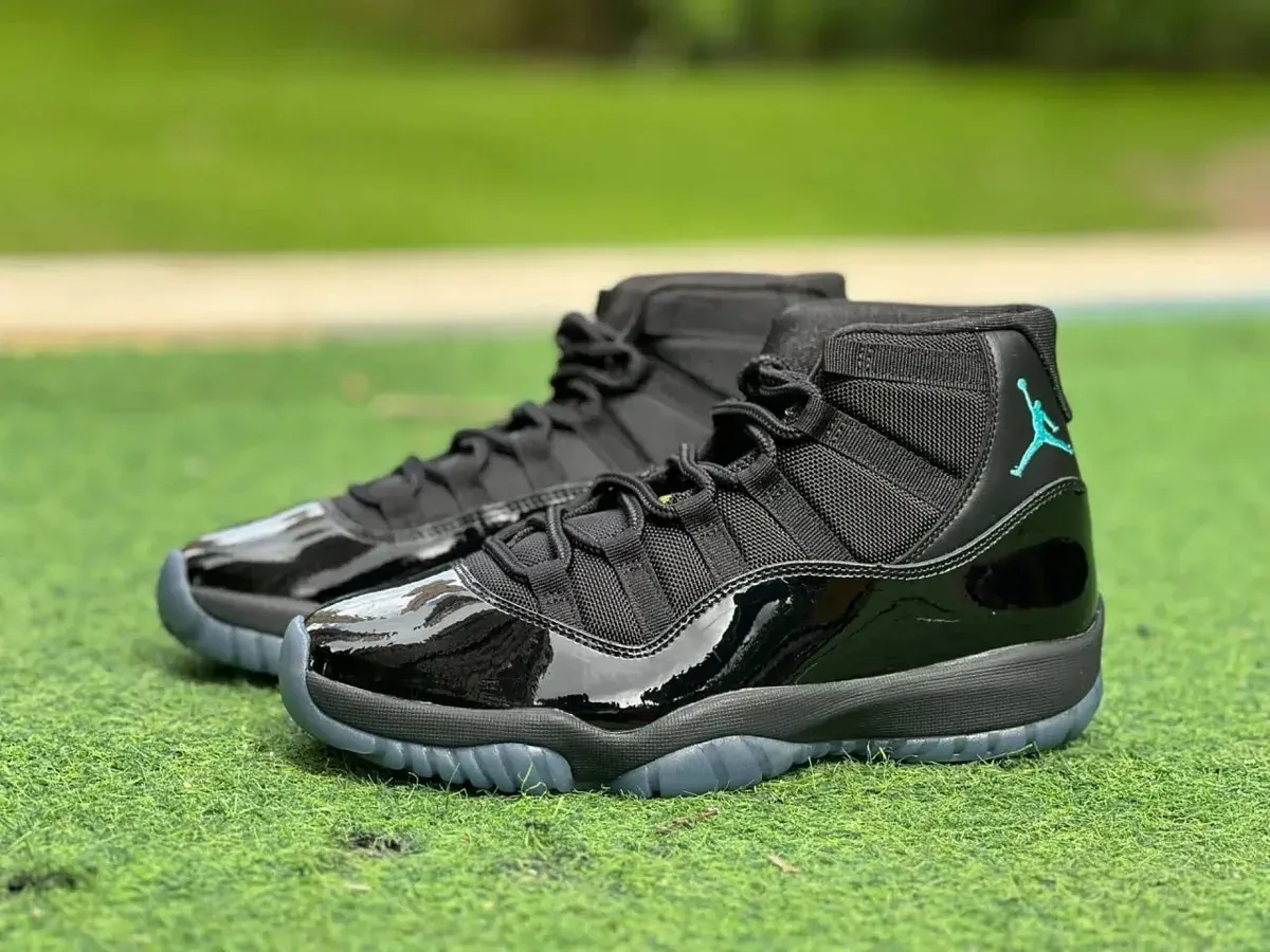 Nike Air Jordan 11 Black Cyan Blue Sneakers