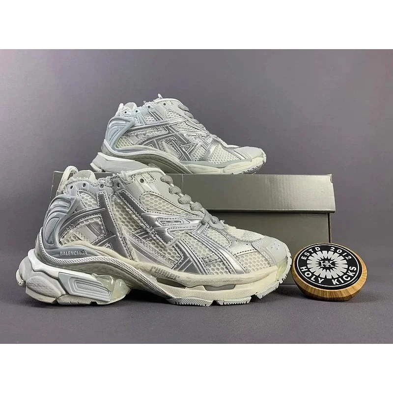 Balenciaga Triple S Speed Trainer White Silver Sneakers