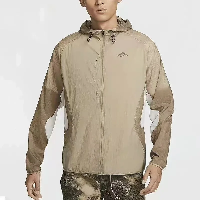 Unisex Beige Long Sleeve Hooded Jacket