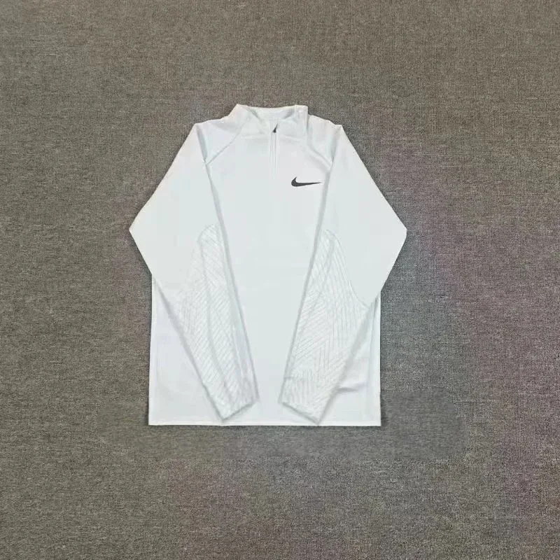 Nike Air Tech Fleece White Half-Zip Long Sleeve Top