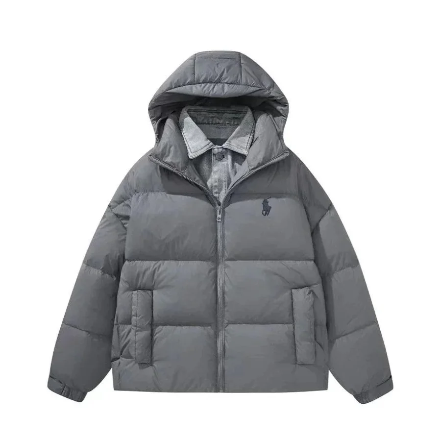Polo Ralph Lauren Grey Pony Embroidered Puffer Jacket
